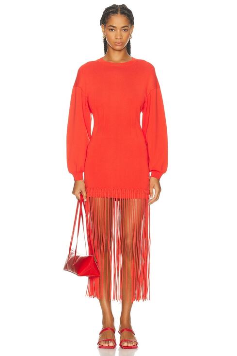 Simon Miller Dresses & Skirts - Simon Miller Women's Wallis Knit Fringe Dress Coral Red XS